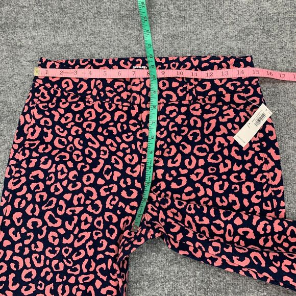 Old Navy Pants Womens 4 T Tall Pink Navy Pixie Ankle Leopard Print Soft Twill - Picture 6 of 13